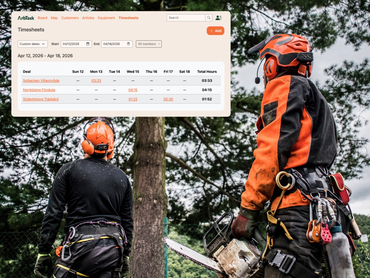 Crew and subcontractor jobs in ArbTask